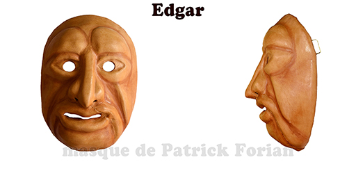 Edgar : Full face mask, in leather, made by Patrick Forian