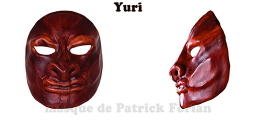 Yuri : Masque expressif entier, en cuir, réalisé par Patrick Forian