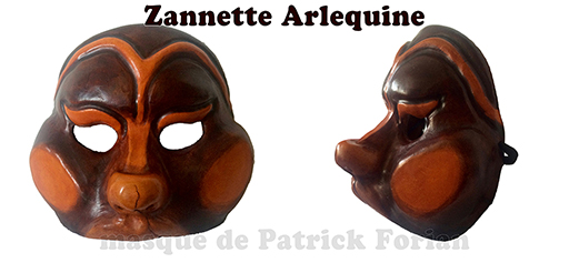 Masque de Zanni 'Arlequine' penchant féminin d'Arlequin