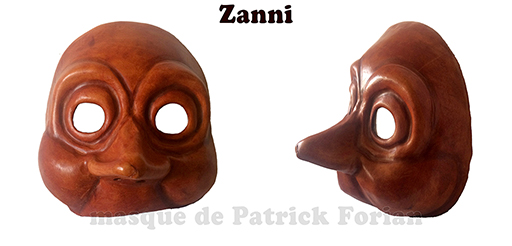 Masque de Zanni créé par Patrick Forian